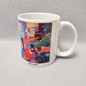 Ivey Hayes Artist Mug, Jazz Party, Signed Ceramic Cup With Colorful Artwork